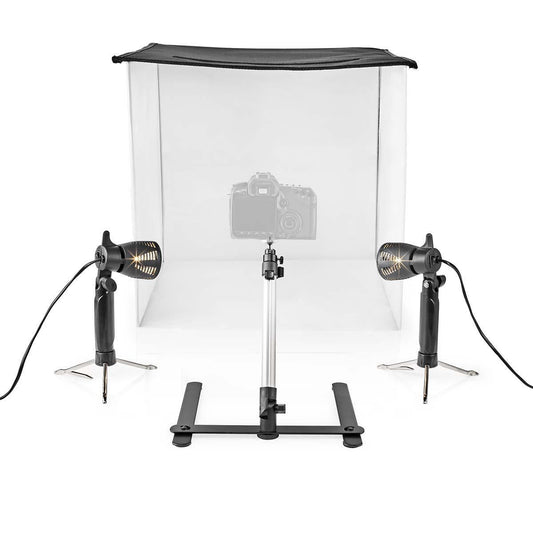 Nedis Portable Photo Studio Kit | 400 lm | Foldable | Backgrounds included | Travel bag included | Black