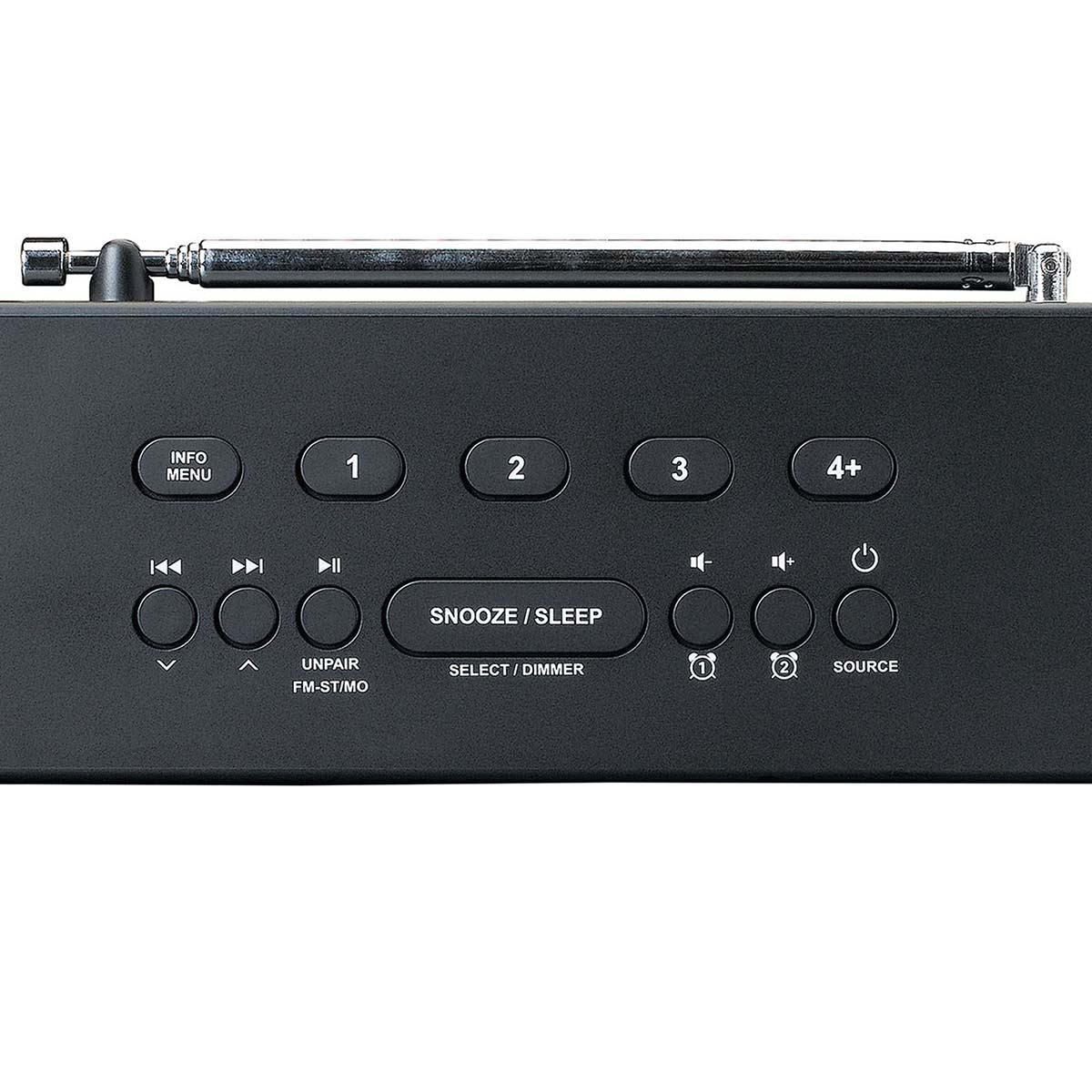 Lenco CR-640BK | DAB+ FM Clock Radio | USB | Bluetooth® Speaker | Black
