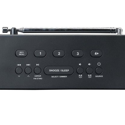 Lenco CR-640BK | DAB+ FM Clock Radio | USB | Bluetooth® Speaker | Black