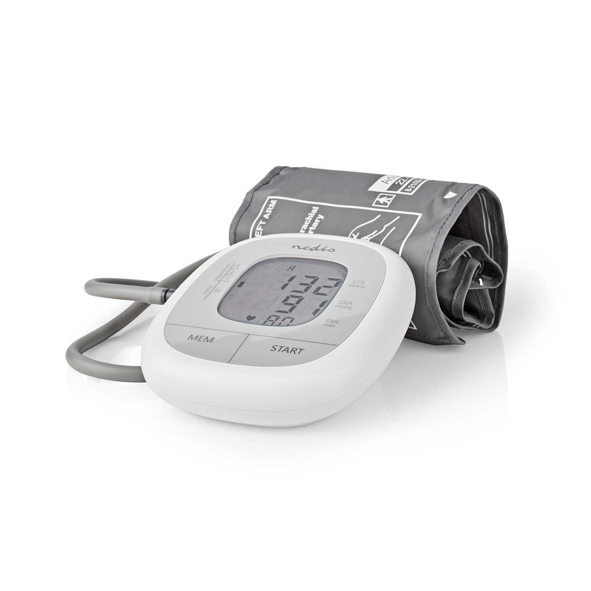 Nedis Blood Pressure Monitor | Arm | Backlight LCD Display | 22 - 42 cm | Memory slots: 60 | White