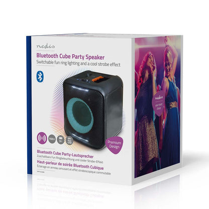 Nedis Bluetooth® Party Speaker | Maximum battery play time: 5 hrs | 150 W | Carrying handle | Party lights | Linkable | Equalizer | Black / Orange