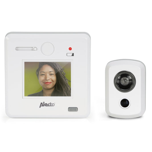 Alecto LCD Digital Battery Powered Door Peephole Viewer with Colour 2.4" Display | White