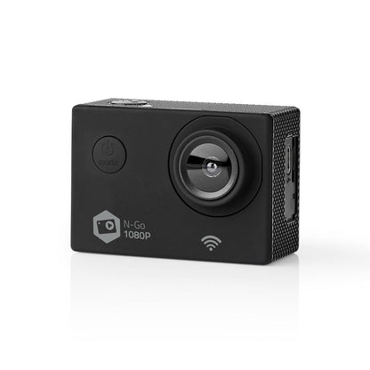Nedis Action Cam | 1 Screen | 1080p@30fps | 12 MPixel | Waterproof up to: 30.0 m | 90 min | Wi-Fi | App available for: Android™ / IOS | Mounts included | Black