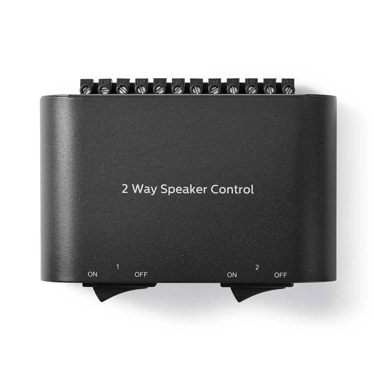 Nedis Speaker Control Switchbox | 2 port(s) | Terminal Screws | Speaker impedance: 4-16 Ohm | Maximum load per channel: 150 W | Aluminium | Black
