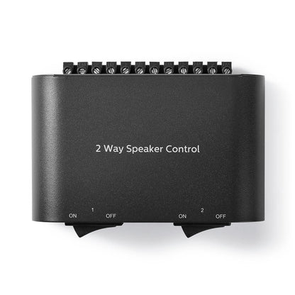 Nedis Speaker Control Switchbox | 2 port(s) | Terminal Screws | Speaker impedance: 4-16 Ohm | Maximum load per channel: 150 W | Aluminium | Black