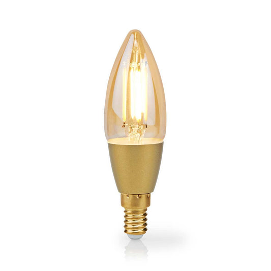 Nedis SmartLife LED Filament Bulb | Wi-Fi | E14 | 470 lm | 4.9 W | Warm White | 1800 - 3000 K | Glass | Android™ / IOS | Candle | 1 pcs